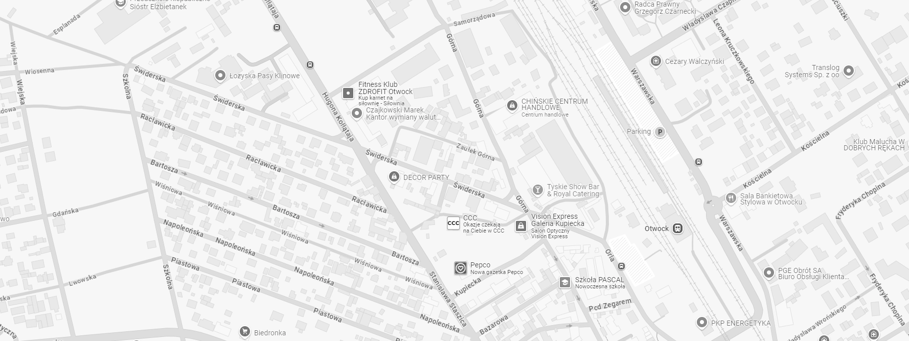 Mapa lokalizacji oddziału Otwock - Mena Warszawa Sp. z o.o.